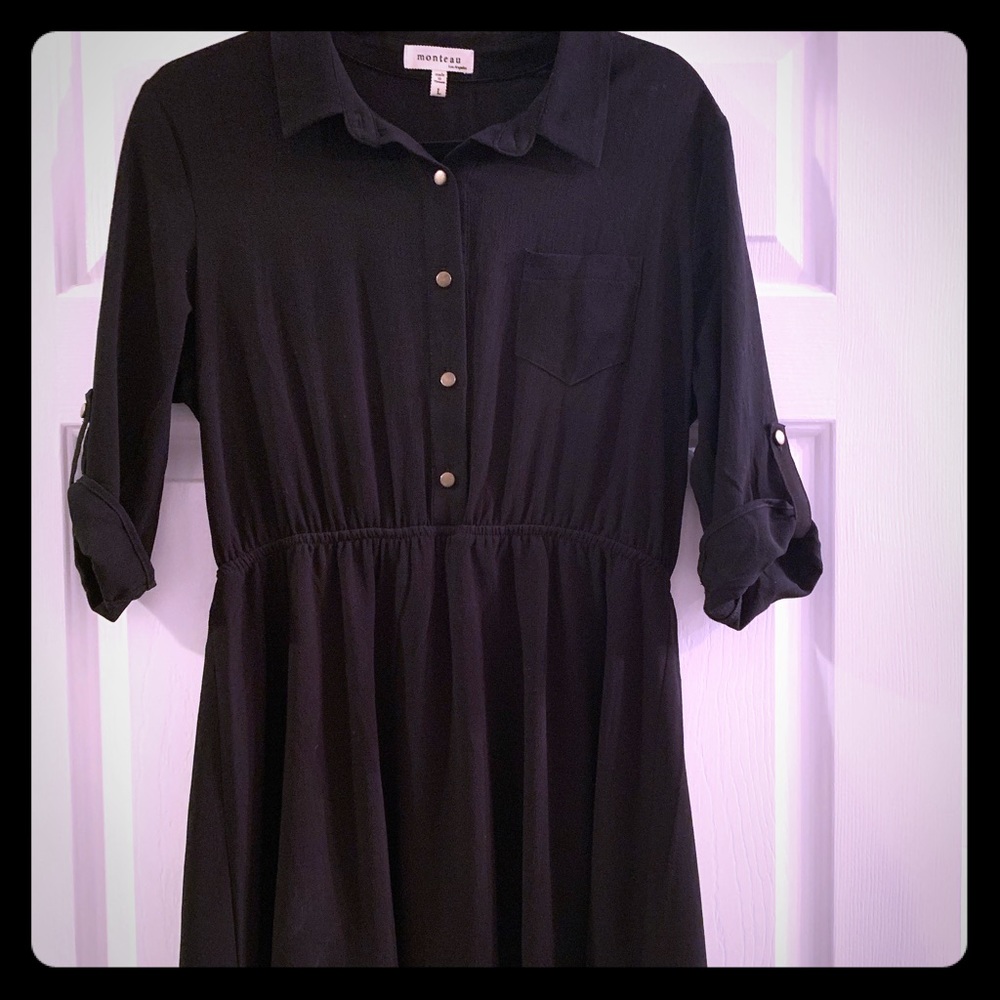Black button down dress